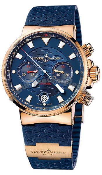 Ulysse Nardin Marine Blue Seal Chronograph Mens Wristwatch 356-68LE-3