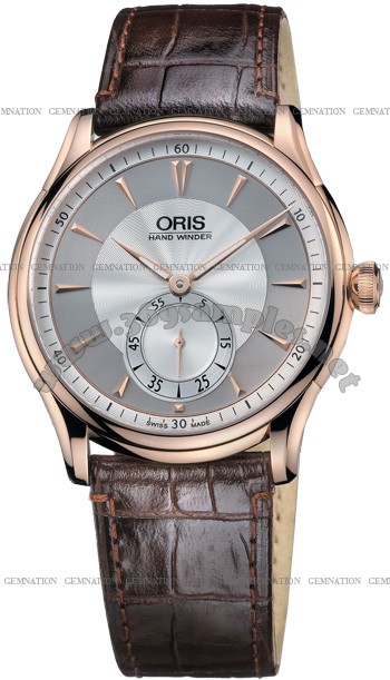 Oris Artelier 18k Rosegold Hand Winding Mens Wristwatch 39675806051LS