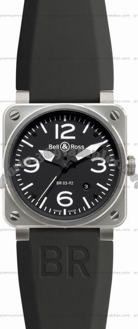 Bell & Ross BR 03-92 Steel Mens Wristwatch BR0392-BL-ST