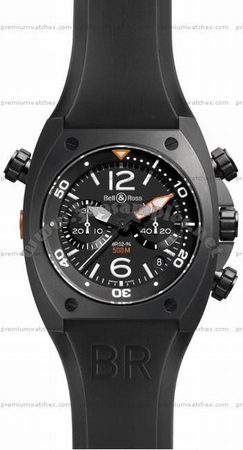 Bell & Ross BR 02-94 Chronographe Carbon Mens Wristwatch BR02-CHR-BL-CA
