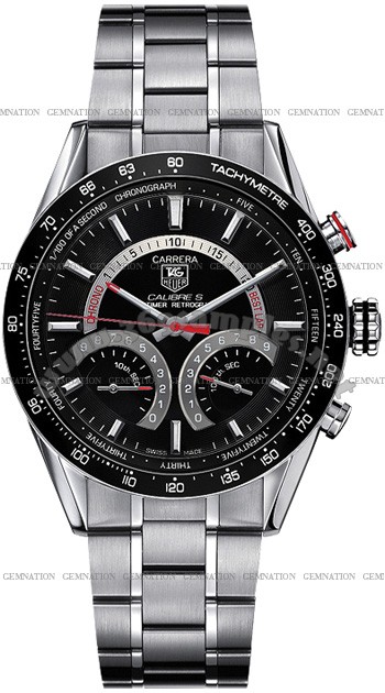 Tag Heuer Carrera Calibre S Electro-Mechanical Lap timer Mens Wristwatch CV7A10.BA0795