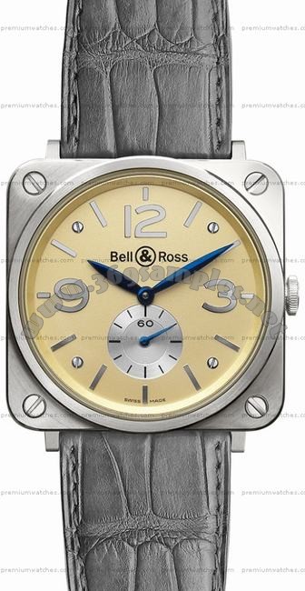 Bell & Ross BR S Mecanique White Gold Unisex Wristwatch BRS-WHGOLD-IVORY_D