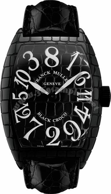 Franck Muller Black Croco Large Mens Wristwatch 8880 CH BLK CRO