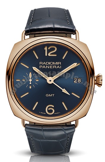 Panerai Radiomir 3 Days GMT Oro Rosso Blue Mens Wristwatch PAM00598