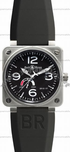 Bell & Ross BR 01-97 Reserve de marche Steel Mens Wristwatch BR0197-BL-ST