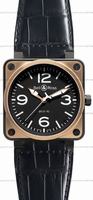 Replica Bell & Ross BR 01-92 Pink Gold & Carbon Mens Wristwatch BR0192-BICOLOR